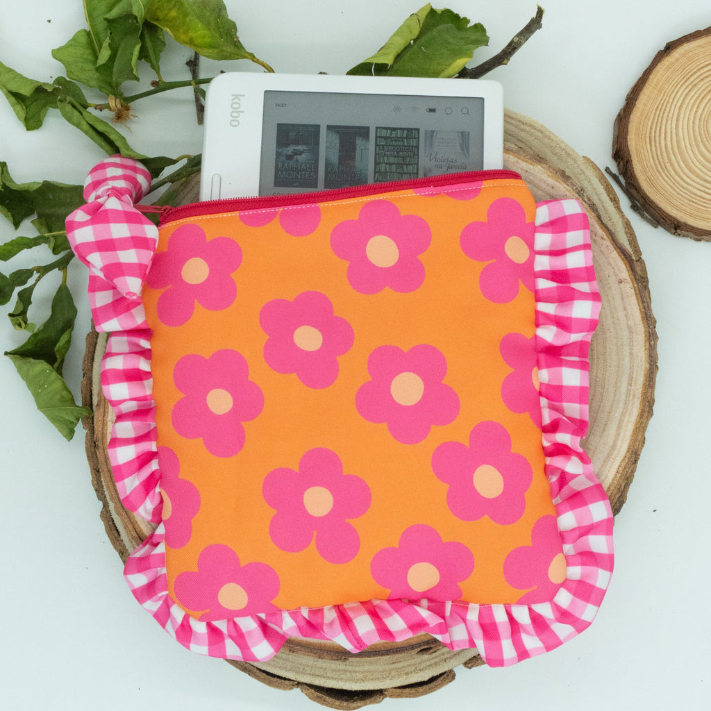 E-Book Cover Laranja com Flores