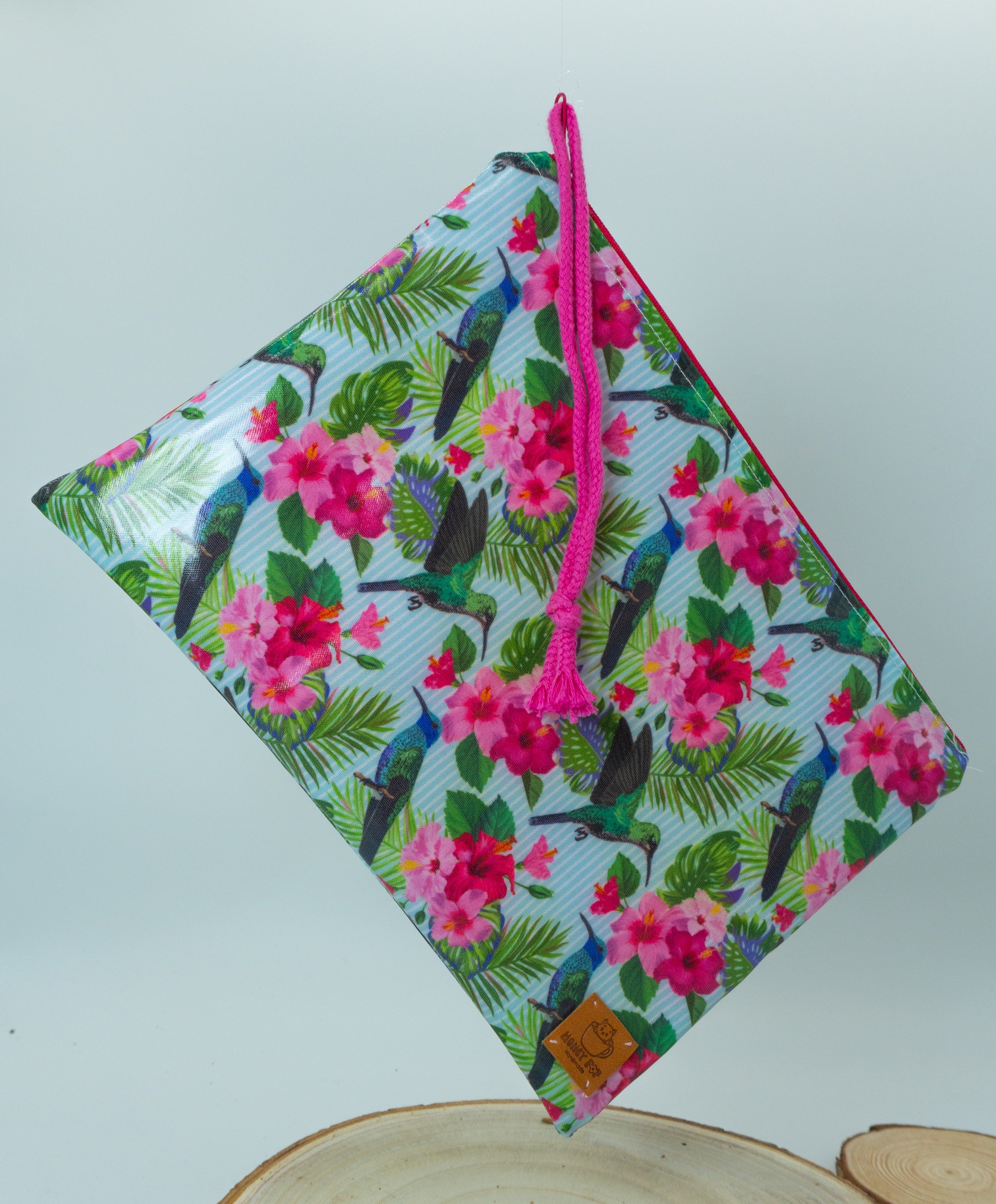 Bolsa plastificada Pássaros & Flores